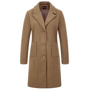 NWT Single Breasted Wool Blend Mid-Long Sz XL Coat